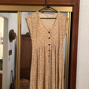 Madewell midi dress. Yellow floral. Xs